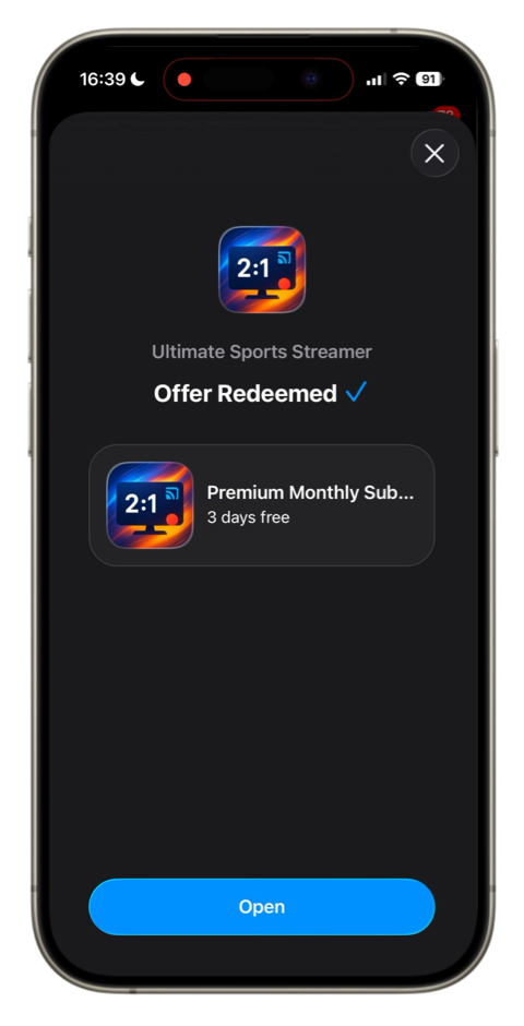 Open Ultimate Streamer app